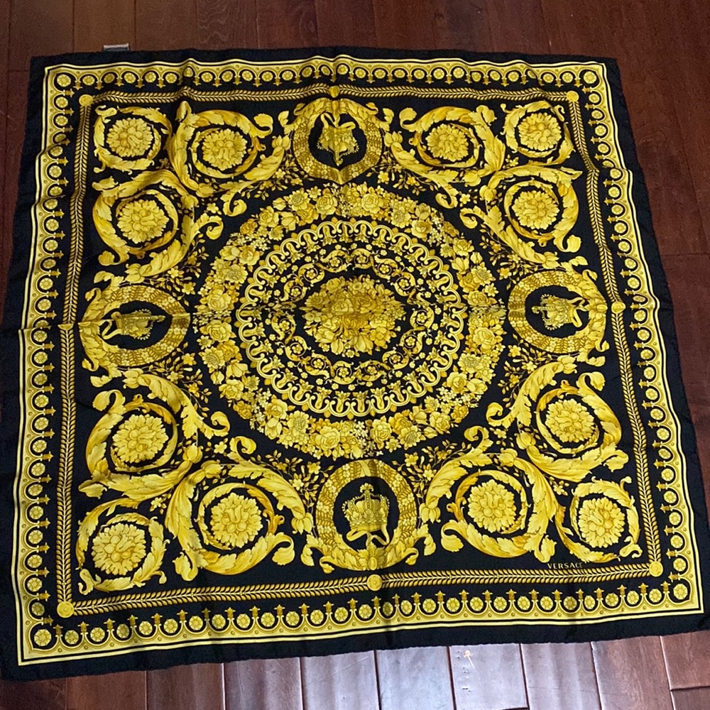 Versace barocco print silk foulard